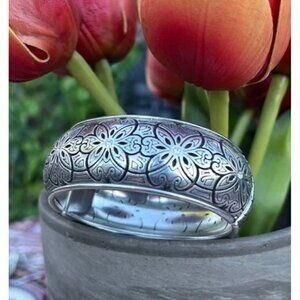 Brighton Boho Style Bangle Floral Hinged Bangle Bracelet